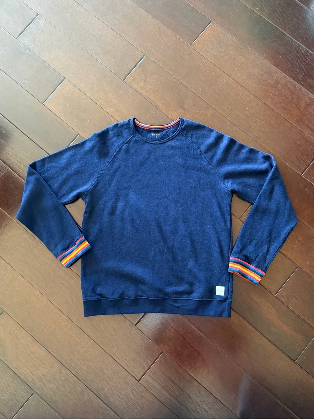 Paul Smith Artists Stripe Long Sleeve Pullover Sweater Mens Medium Blue EUC
